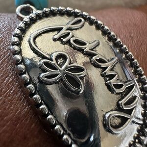 Set of 3 Chala Silver and Blue Butterfly Bracelet with Intricate Detailing